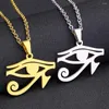 Anhänger Halsketten Altes Ägypten Symbol Auge der Horus Halskette Wikinger Edelstahl für Frauen Männer Amulettschmuck Geschenk