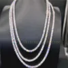 Factory Price 925 Silver Tennis Link Necklace Chain Moissanite Vvs Diamond Jewelry