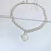 Silberliebe Herz Anhänger Halsketten Frauen Schmuck Geschenk Elegant dicke Ketten Halskette Mode herzförmige Schlüsselbeine Verstellbares Temperament Vielseitige Halsketten