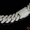 Luxus große kubanische Kette 20mm Super Sparking Heavy 3 Row HipHop 925 Sterling Silber Moissanit Kubanische Verknüpfungskette