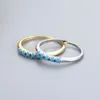 Cluster Rings Luxury Finger Ring 925 Sterling Silver Jewelry With Turquoise Gemstone Accessories For Women Wedding Party Promise Gifts