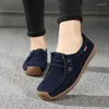 Casual Shoes 2024 Fashions Zapatos Para Mujeres Flats Lace Up Sneakers Autumn Oxford Woman Loafers Suede Stitching