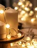 Luci a spago a LED, luci a sfera USB Lulb Light String Waterproof Wedding Outdoor Novel Christmas Holiday