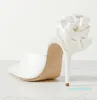 2024 verfraaide satijnen muilezels 3D Rose High Heels EU35-42