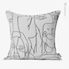 Kussen woonkamer decoratie ontwerper luxe kussens abstracte gezicht witte bank decor cover