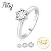 Potiy D Color 05ct 1ct 2ct Round Cut S925 Sterling Silver Solitaire Wedding Engagement Ring for Women 240417