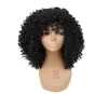 Afro Kinky Curly Peruka Naturalne czarne włosy afroamerykańskie syntetyczne peruki dla kobiet Perucas para mulheres Negras3883224