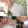 Dekorativa blommor bröllop ärk Cherry Blossom Tree Artificial Home Decoration Peach Garden Silk Simulation Plum Bengrenar