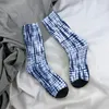 Frauen Socken Blaukrawattenfarbe Muster Winter künstlerischer Vintage -Druckstrümpfe Damen weiche Outdoor Non -Skid