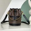 Nowa torba kajakarska luksusowe designer powlekany na płótnie skórzana torba na ramię w torebka do zamykania sznurka