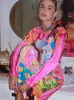 Солнечные многоцветные лоскутные печати с длинным рукавом стоящие платья для бодисоконов Lady Lady Elegant Carnival Party Club Sexy Dress 240417
