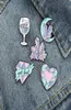 Pins a smalto Custom Moon Heart Wine Glass Glass Bass Badge Borse Reghite per bambini per bambini Friends8690085