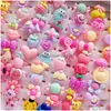 バンドリングファッション200pcs/lotsミックスプラスチックの子供リング樹脂ジュエリーキッズギフトボーイズガールズカートゥーンアニマルフラワーズフルーツベイビータンdhsuz