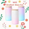 Kubki 1PC 16 uncji szklany kubek Glitter Glitter Glash Jar Shimmer Beer Can może ukształtować szkło do picia z bambusową pokrywką i wielokrotnym użyciem słomy DIY Prezenty 240417