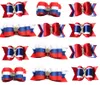 Dog Apparel 50pcs Whole Sale Pet Puppy Cat Hair Bows 4th Of July/July Rhinestone With Rubber Bands Accessory