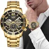 Montre-bracelets Lige Mens montres de luxe Top Luxury Brand Sport imperméable Sport Chronograph Quartz Military Militaline Full Steel Relogio Masculino D240417