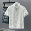 Designer Fashion Top High Quality Business Clothing broderade krage detaljer Kort ärm Polo Shirt Men's Tee M-4XL