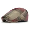 Berets 2023 Automne Polyester Plaid Print Newsboy Caps Plat Pap Pap Papier Men et femmes Painter Béret Chapeaux 149 D24417