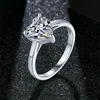 ATTAGEMS 20Ct 80mm Heart Shape Engagement Womens Ring Solitaire 925 Sterling Silver Diamond Rings Fine Jewelry 240417