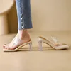 Summer Women Pumpar Sandaler PVC Jelly Slippers Open Toe High Heels Transparenta Perspex Shoes Heel Clear 240417