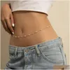 Chaînes de ventre Chaînes Boho MtiLayer Chaîne Womens Simple Y Crystal Beads Body Bikini Beach Wikelry Summer Bijoux Drop Livraison Dhor9