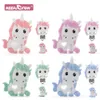 Silicone Teether Beads Pacifier Clips Cute Unicorn Personalized Chain Baby Alphabe Food Grade Teething Toys Accessories A Free 240407