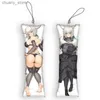 Keychains Lanyards 4x12cmcute anime dakimakura mini chaîne clés final fantasy neon pendentif otaku sac sac à dos décor de trap de téléphone kelechain y240417