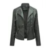 Женские женские кожаные пальто весенние и осенние куртки Slim Fit Thin Motorcycle Sup Короткая студенческая куртка S ---- 4xl