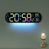 Clocks muraux Alarme LED de l'horloge numérique avec grand écran à télécommande Tableau réglable pour la cuisine de la chambre