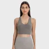 LU-167 Kvinnlig yoga kläder Tank Top Women Corset Sports Bh Push Up Crop Tops Fitness Hollow Howable Sexig Running Athletic Sportswear Gym Vest