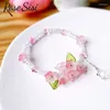 Braccialetti di fascino rosa Sisi in stile cinese antico nappa di fiori freschi Braccialetta perline per donne Bracelette fatte a farfalla multicolore