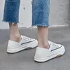 Casual schoenen zomer holle platform sneakers dames echte lederen loafers witte flats glippen op gevulkaniseerde sport koehide ad2134