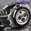 Swiss AP Wrist Watch Royal Oak Offshore 26400 Diamètres 44 mm Boucard Blanc Black Timing Panda Panda Face Watch