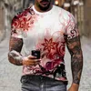 Herren-T-Shirts Sommer heißes Verkaufst-Shirt für Herren Casual 3D-Druck gedrucktes Muster T-Shirt für Hip-Hop-Persönlichkeit Mode Neuheit Runde NE