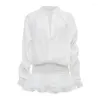 Robes décontractées Qweek White Shirt Mini robe Y2K Office Mesdames Sexy Club Avrty Luxury See-Through 2024 Printemps Summer Short Ramadan