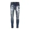 Lila Jeans für Herren Frauenhosen Designer Jeans Männer Sommer Herren lila Marke Jeans Frauen Loch Hight Qualität Stickerei Slim Fit White Grey Black Jean Jeans Jeans Jeans Hosen