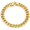 Bracciale maschile da Davieslee Bracciale cubano Catena di collegamento 316L Bracciale in acciaio inossidabile per uomini Boys Gold Silver Color 8 pollici DHB514199R