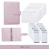 Notas Notas Escola Office Supplies Business Industrial A6 Binder ER Com 8pcs Pockets de PVC e 12pcs folhas de orçamento de despesas por dinheiro