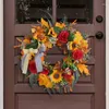 Decorative Flowers Fall Wreaths For Front Door Sunflower Bow Garland Autumn Decor Thanksgiving Decoration Wreath Walls