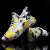 Chaussures de fitness Mstacchi Fashion Men Ventilate à lacets Mélange de couleurs plates Lucence Jelly Bottoor Sneakers