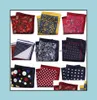 Mendiller Moda Aksesuarları 23x23 Cm Mans Pocket Meydanı Hanky ​​Baskı Polka Dot Çiçek Havlusu Büyük Boyut Boyutucu FO7024484