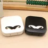 Sunglasses Cases Lymouko New Design Lovely Little Mustache Portable Plastic Contact Lens Case Holder Lenses Box Travel Container Y240416