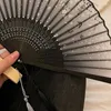 Decorative Figurines Woven Bamboo Folding Fan Personalised Festival Hanfu Chinese Large Abanicos De Mano Para Mujer Decoration