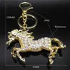 Keychains Lanyards Animal Running Horse Rhingestone Keychain Metal Chain Chain Handder Sac à main Pendant Creative Party Bijoux Accessoires Gift K5347S01 Y240417