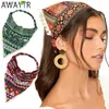 Bandas para a cabeça fora Bohemia feminina feminina lenço de cabelos de parque de cabelo imprimindo bandanas de cabeças de cabeceira da moda elástica de cabelos Acessórios para cabelos Y240417