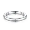 Cluster Anneaux S925 Silver Ring Plain Géométrique Round Design Student Closed Mouth Elegance Bijoux à la mode et polyvalente