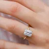 Kirin 3CT Ring for Women WhiteYellowRose Gold 79 Emerald Cut DVVS1 Solitaire Engagement Wedding 240417