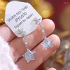 Studörhängen Little Star Inlaid Zirconia Cubic Women's Silver Plated Pendant Fashion Ladies Jewelry 2024 Style