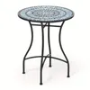 Мебель для лагеря 24-дюймовый патио бистро стол с керамической плиточной стойкой тяжелой металлической конструкции
