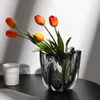 Vasen Einfache moderne Glasvase Leichte Luxusmodellraum Weichdekoration lebende Tabletop Blume Arrangement kreativer Gla